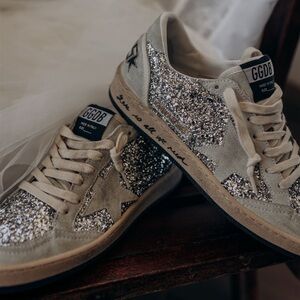 Golden Goose Ball-Star glitter low-top sneakers Sz 38, limited edition 💗